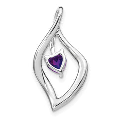 14k White Gold Amethyst and Diamond Pendant
