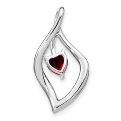 14k White Gold Garnet and Diamond Pendant - 12