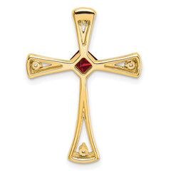 14k Garnet and Diamond Cross Chain Slide