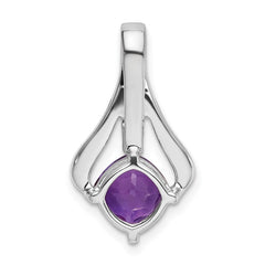 14k White Gold Amethyst and Diamond Pendant - 3