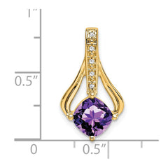 14k Amethyst and Diamond Pendant - 6