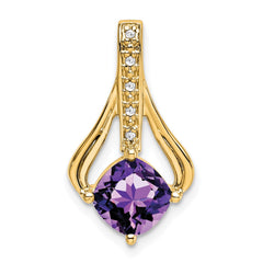 14k Amethyst and Diamond Pendant - 6