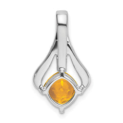 14k White Gold Citrine and Diamond Pendant - 5