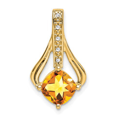 14k Citrine and Diamond Pendant - 2