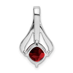14k White Gold Garnet and Diamond Pendant - 11
