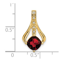 14k Garnet and Diamond Pendant - 8