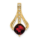 14k Garnet and Diamond Pendant - 8