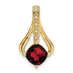14k Garnet and Diamond Pendant - 8
