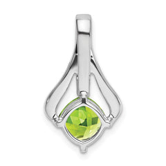 14k White Gold Peridot and Diamond Pendant - 8