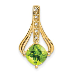 14k Peridot and Diamond Pendant - 3