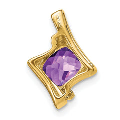 14k Amethyst and Diamond Pendant - 7