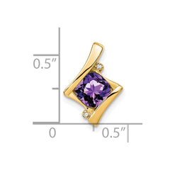 14k Amethyst and Diamond Pendant - 7