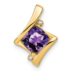 14k Amethyst and Diamond Pendant - 7