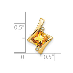 14k Citrine and Diamond Pendant - 7