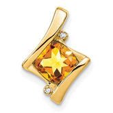 14k Citrine and Diamond Pendant - 7