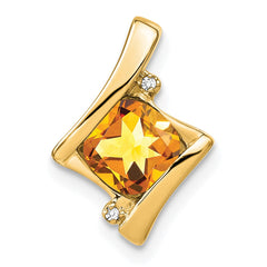 14k Citrine and Diamond Pendant - 7
