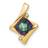 14k Mystic Fire Topaz and Diamond Pendant
