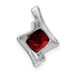 14k White Gold Garnet and Diamond Pendant - 2