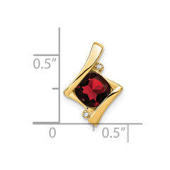 14k Garnet and Diamond Pendant - 5