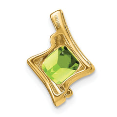 14k Peridot and Diamond Pendant - 7