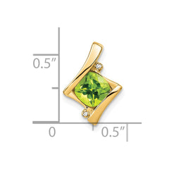 14k Peridot and Diamond Pendant - 7