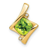 14k Peridot and Diamond Pendant - 7