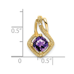 14k Amethyst and Diamond Pendant - 5