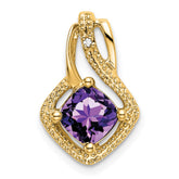 14k Amethyst and Diamond Pendant - 5