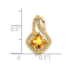 14k Citrine and Diamond Pendant - 6