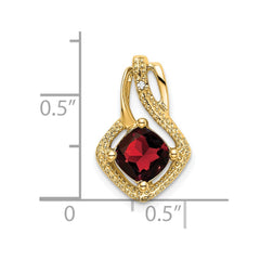 14k Garnet and Diamond Pendant - 3