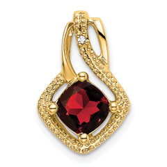 14k Garnet and Diamond Pendant - 3