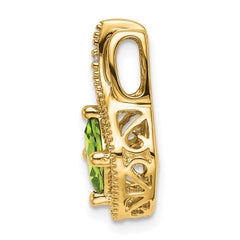 14k Peridot and Diamond Pendant