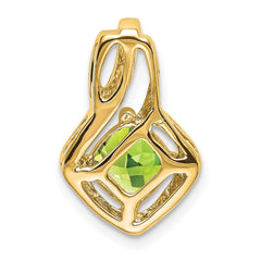 14k Peridot and Diamond Pendant
