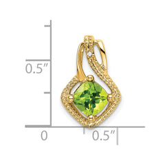 14k Peridot and Diamond Pendant