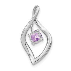 14k White Gold Amethyst and Diamond Pendant - 2