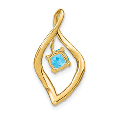 14k Blue Topaz and Diamond Pendant - 8