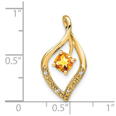 14k Citrine and Diamond Pendant - 8
