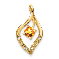 14k Citrine and Diamond Pendant - 8