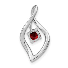 14k White Gold Garnet and Diamond Pendant - 3