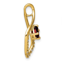 14k Garnet and Diamond Pendant - 4