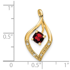 14k Garnet and Diamond Pendant - 4