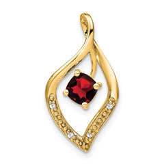14k Garnet and Diamond Pendant - 4