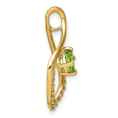 14k Peridot and Diamond Pendant - 8