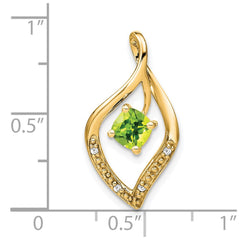 14k Peridot and Diamond Pendant - 8