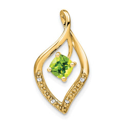14k Peridot and Diamond Pendant - 8