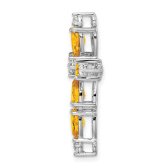 14k White Gold Citrine and Diamond Cross Chain Slide - 2