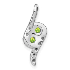 14k White Gold Peridot and Diamond Chain Slide
