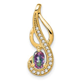 14k Mystic Fire Topaz and Diamond Swirl Pendant