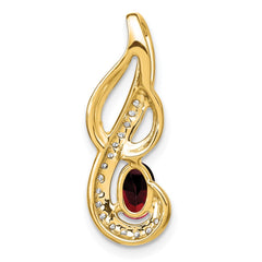 14k Garnet and Diamond Swirl Pendant