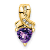 14k Trillion Amethyst and Diamond Pendant